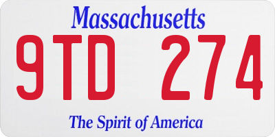 MA license plate 9TD274
