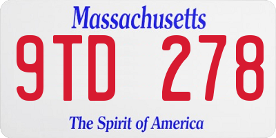 MA license plate 9TD278