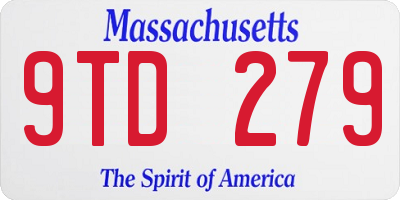 MA license plate 9TD279