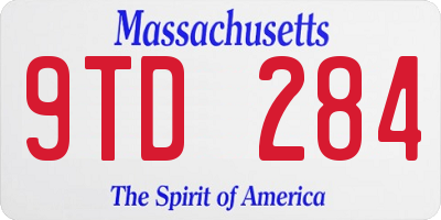 MA license plate 9TD284