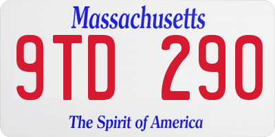 MA license plate 9TD290