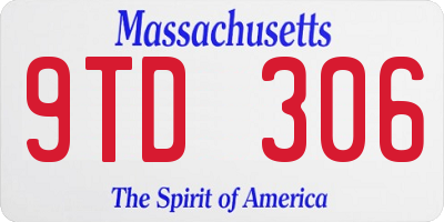 MA license plate 9TD306