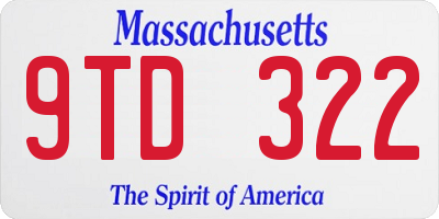 MA license plate 9TD322