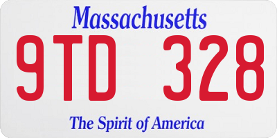 MA license plate 9TD328