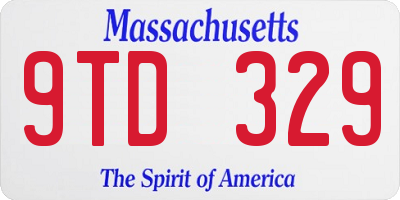 MA license plate 9TD329