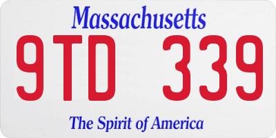 MA license plate 9TD339