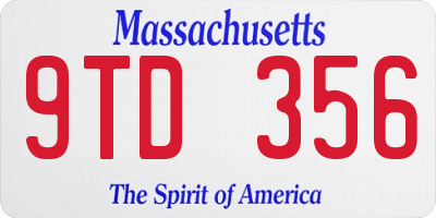 MA license plate 9TD356