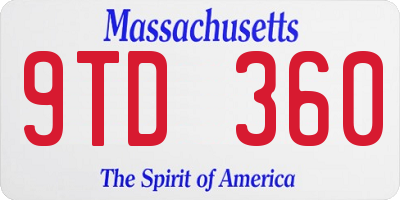 MA license plate 9TD360