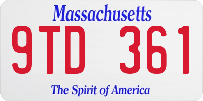 MA license plate 9TD361