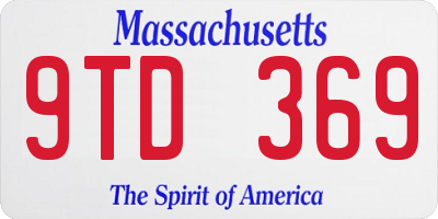 MA license plate 9TD369