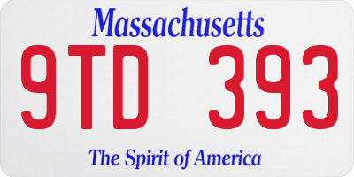 MA license plate 9TD393