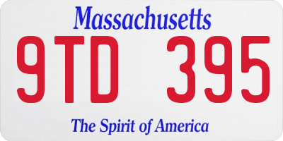 MA license plate 9TD395