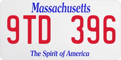 MA license plate 9TD396