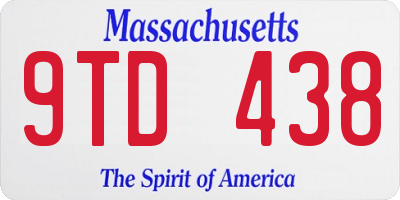MA license plate 9TD438