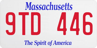 MA license plate 9TD446
