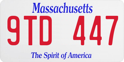 MA license plate 9TD447
