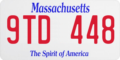 MA license plate 9TD448