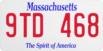MA license plate 9TD468