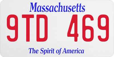 MA license plate 9TD469