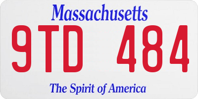 MA license plate 9TD484