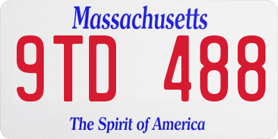 MA license plate 9TD488