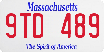 MA license plate 9TD489