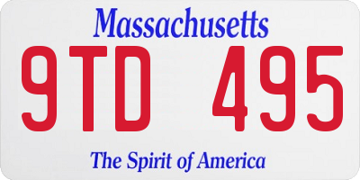 MA license plate 9TD495