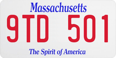 MA license plate 9TD501