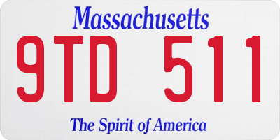 MA license plate 9TD511