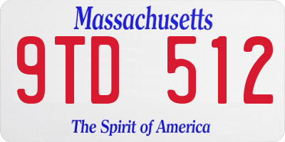 MA license plate 9TD512