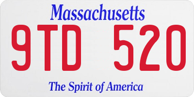 MA license plate 9TD520