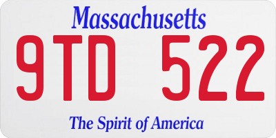 MA license plate 9TD522