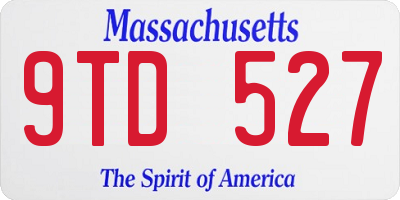 MA license plate 9TD527