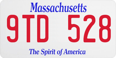 MA license plate 9TD528