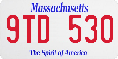 MA license plate 9TD530