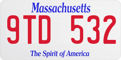 MA license plate 9TD532