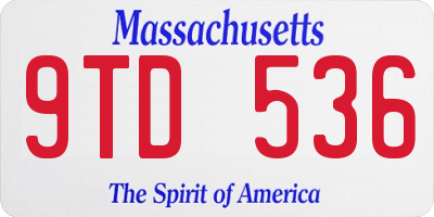 MA license plate 9TD536
