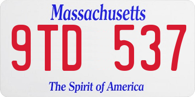 MA license plate 9TD537