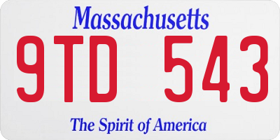 MA license plate 9TD543