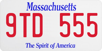MA license plate 9TD555