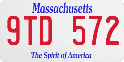 MA license plate 9TD572
