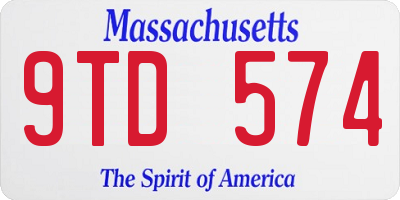 MA license plate 9TD574