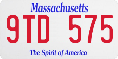 MA license plate 9TD575
