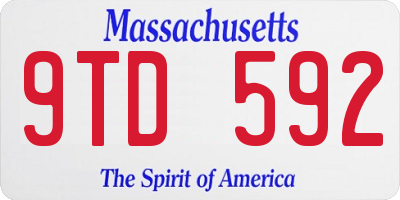 MA license plate 9TD592