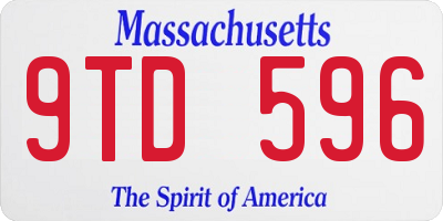 MA license plate 9TD596