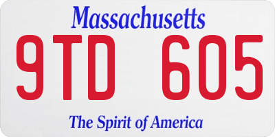 MA license plate 9TD605