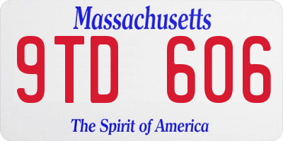 MA license plate 9TD606