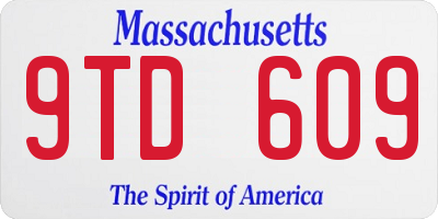 MA license plate 9TD609