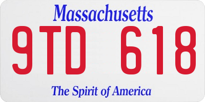 MA license plate 9TD618