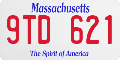 MA license plate 9TD621